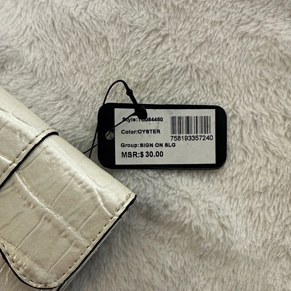 Guess Ivory Croc-Embossed Wallet - Picture 3 of 10
